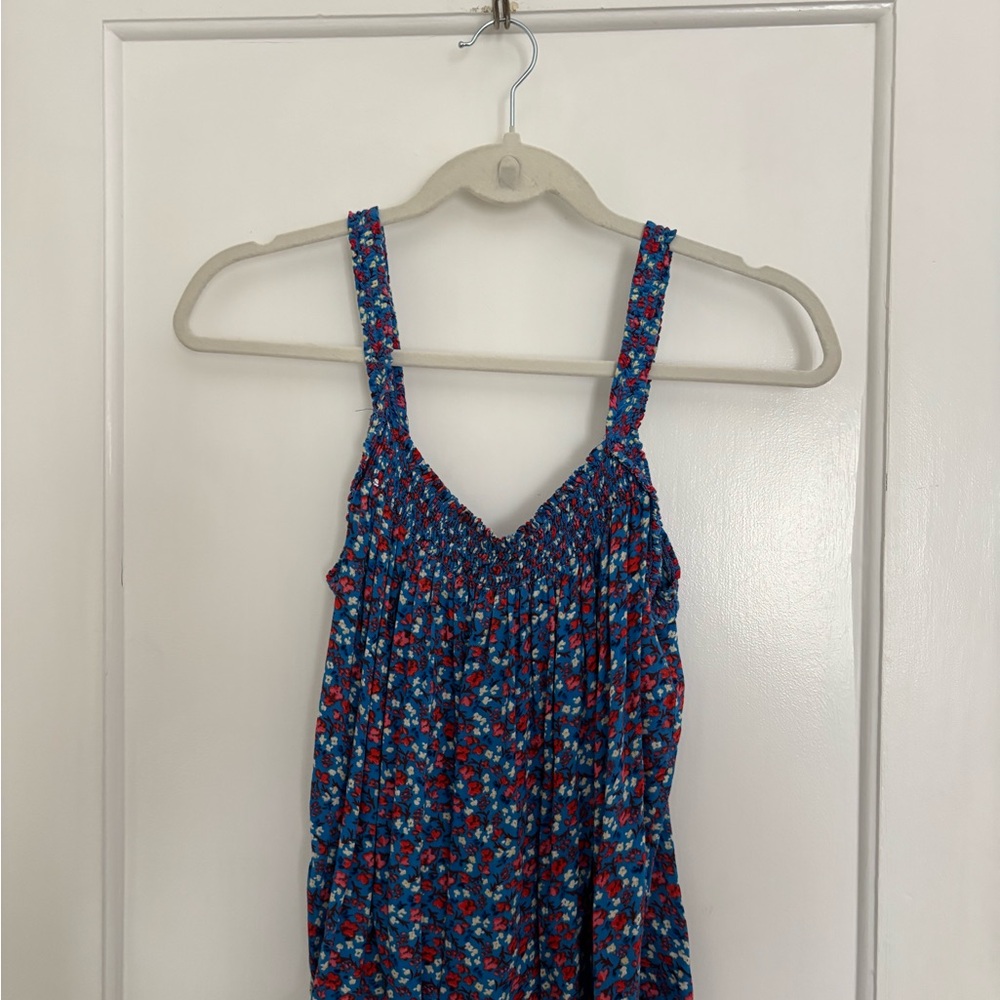 Floral Blue Tank Top